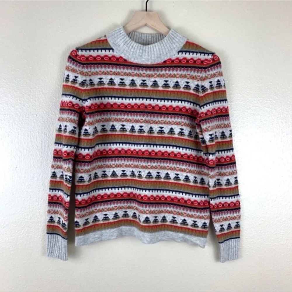 🐑 J. Crew Fair Isle Sweater Wool Blend EUC Size-XS